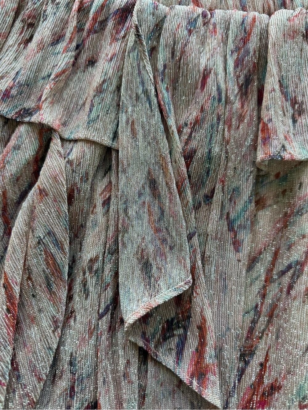 IRO Beige Multicolor Ruffle High-Low Skirt - Picture 2 of 5